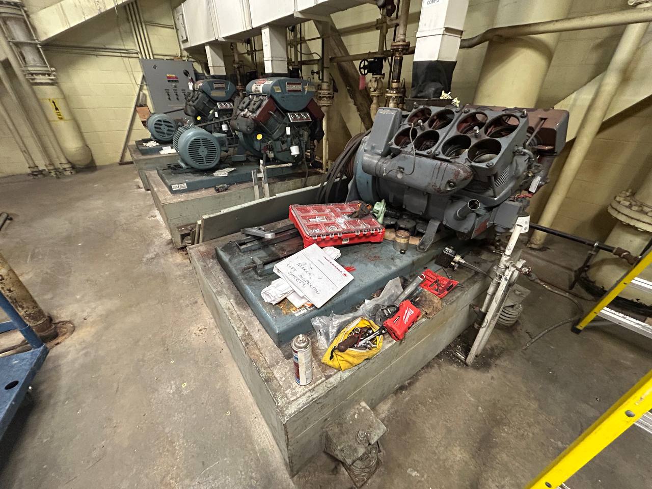 mechanical room equipment foundations before concrete cutting.jpeg